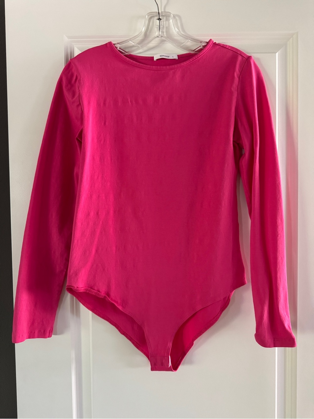Women’s Long Sleeve Bodysuit in Hot Pink